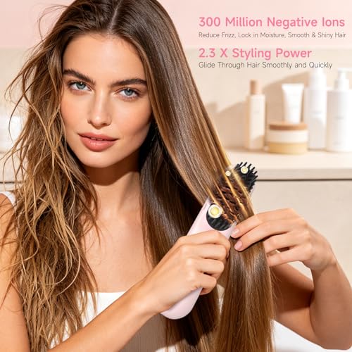 Cepillo Alisador Inalámbrico Portable 4 Niveles Rosa miniatura 6