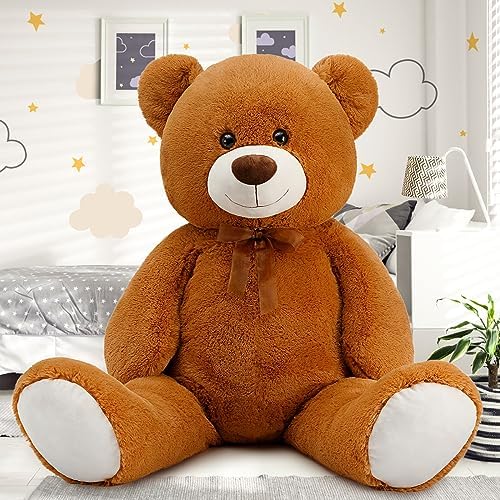 MorisMos Pink Giant Teddy Bear for Girlfriend, 130cm Kawaii Large Bear Stuffed Animal Plush Soft Cuddly Toy Big, Cute Valentines Teddy Gifts for Her Girls Wife Women Kids Birthday Party Decorations