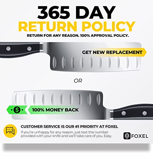 Foxel Best Nakiri Knife Square Vegetable Knife - Hallowed Edge Razor Sharp Japanese Vg10 High Carbon Steel - Full Tang Balanced Handle For Produce, Fruits, And Veggies #TOP3