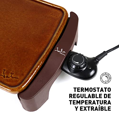 Miniatura 6 de Jata Gr559 Plancha De Asar De Terracota, Antiadherente, Resistencia Al Rayado, 1600 W, Medidas 46 X 28 Cm, Resistencia En Forma M, Fabricada En España, Fácil Limpieza, Fabricación Artesanal, Bandeja Recogesalsas