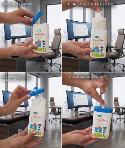 D.RECT Lot de 100 Lingettes Nettoyantes dans un Distributeur pour écrans – vue 7