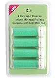 Paquete de 4 rulos de recambio de microminerales diseñados para adaptarse al dispositivo original «Emjoi Micro Pedi», funciona con todos los modelos excepto los nuevos «mini micro pedi».