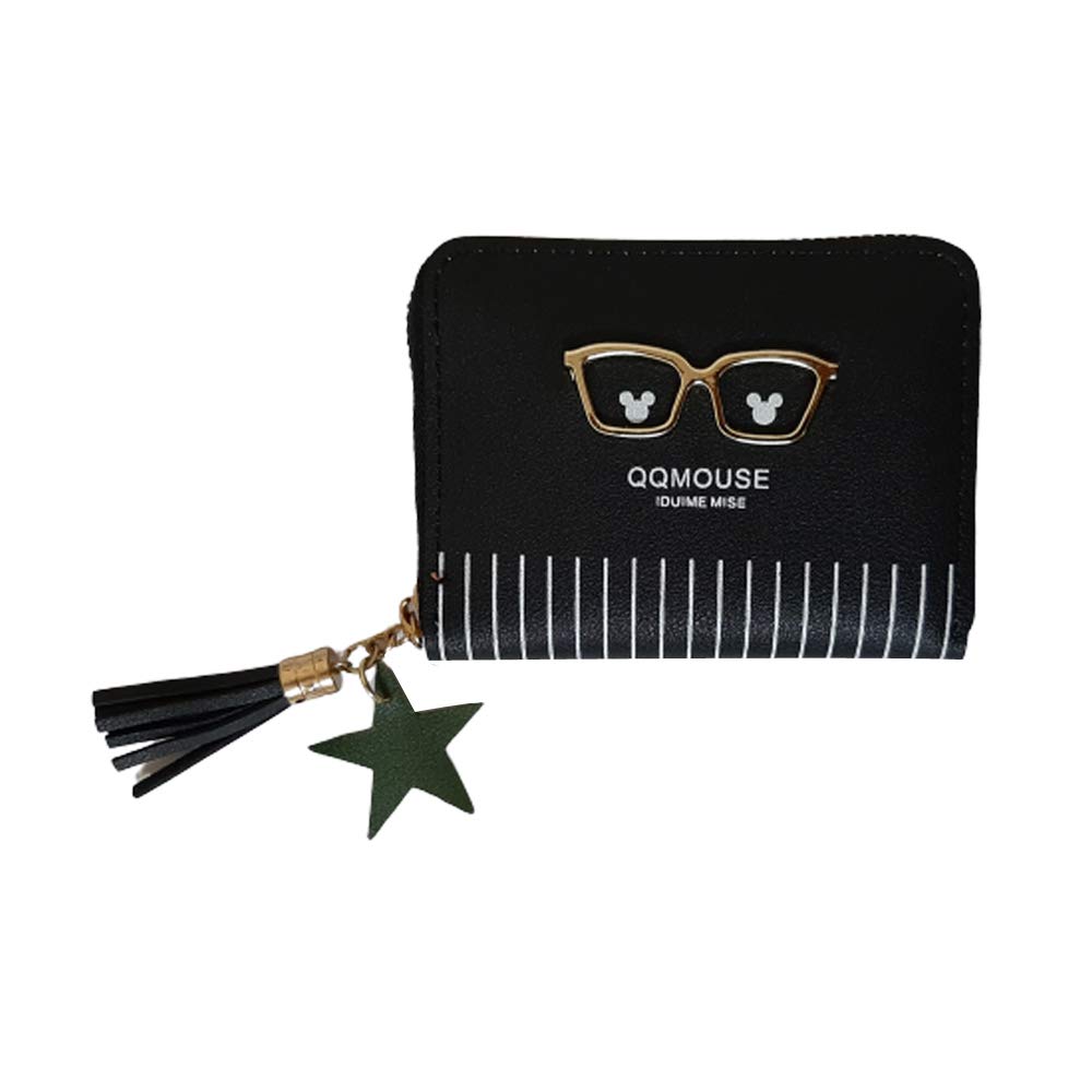 V4UGirl's Fashion PU Leather Mini Wallet Clutch Card Holder (Black)