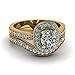 JewelryGift Vintage Kissen Diamond Halo Hochzeitsset gelb vergoldet Natur Blau Topas Kissen Schnitt Ehering Sets Pave Einstellung Größe 49 Leichte Ornament-Geschenk