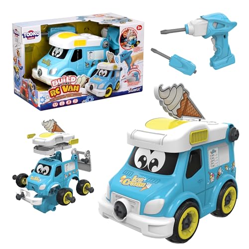 SilverLit Tooko Build My First Ice Cream Van Ages 3+ - 25+ Piece RC Assembly Kit for Toddlers, Includes 2-in-1 Electric Screwdriver, Remote Control, Nostalgic Jingle, Toys and Gifts for Kids