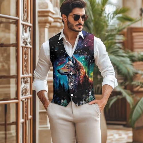 Mens Vintage Woven Cloth Suit Vest V Neck 4 Buttons Casual Waistcoat Tuxedo Vests for Men for Wedding Groomsmen2