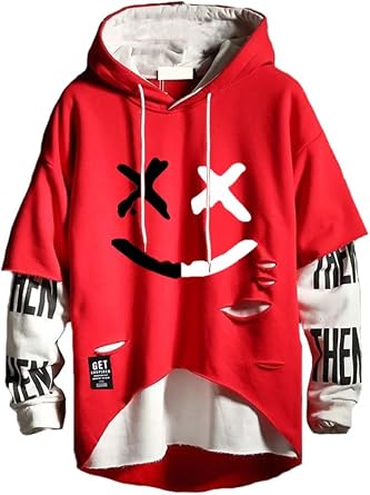 Hello MrLin Men's Techwear Hip Hop Hoodie Japanese Streetwear Patchwork Urban Jumper