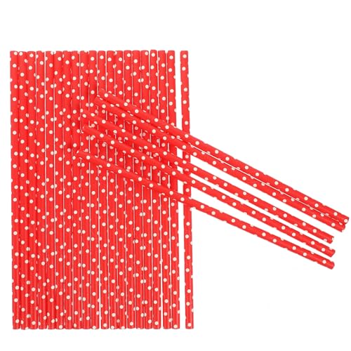 100 pitillos rojos de papel degradable 19.7x0.6cm miniatura 1