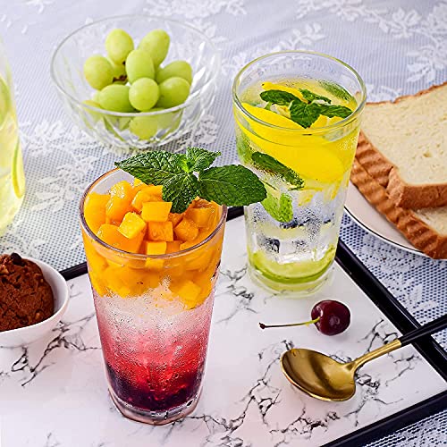 Image of bellemax 400 ML Drinking Glasses, Highball Lead-Free Glasses, Tumblers for Mixed Drinks, Water, Juice, Beer, Cocktail and Mixed Drinks (6)