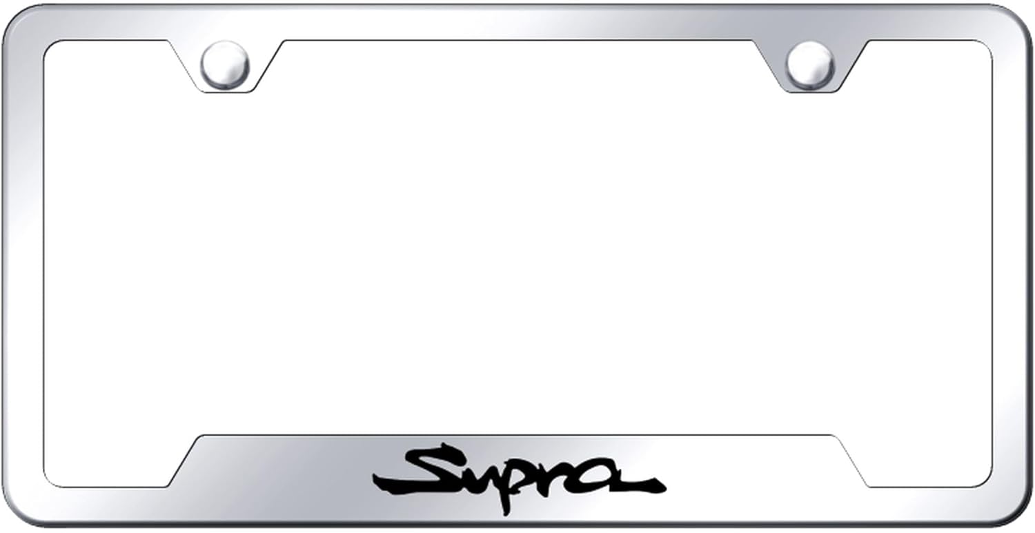 Au-TOMOTIVE GOLD Logo Cut-Out License Plate Frame for Toyota Supra (Chrome)