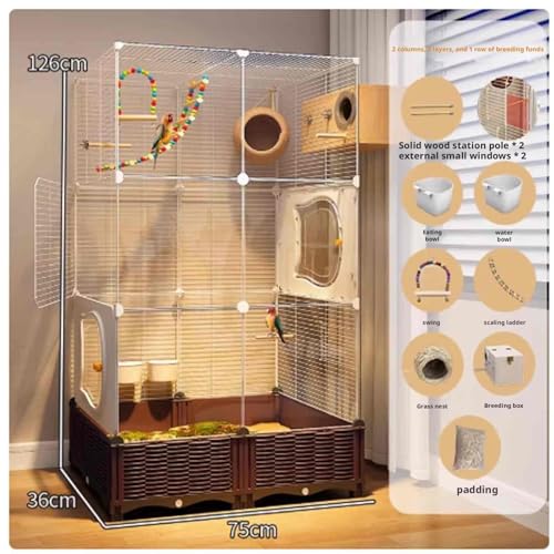 Vogelkäfig-Set aus Acryl für - Transparentes horizontales Drahtgeflecht - 12-teilige Kollektion für optimale Vogelpflege