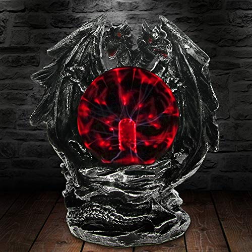 Lampe De Table Gothique Dragon Plasma Ball Statue Avec Verre électrique Horreur éclairage Home Desk Art Décor Figurine Nouveauté Humeur Lumière
