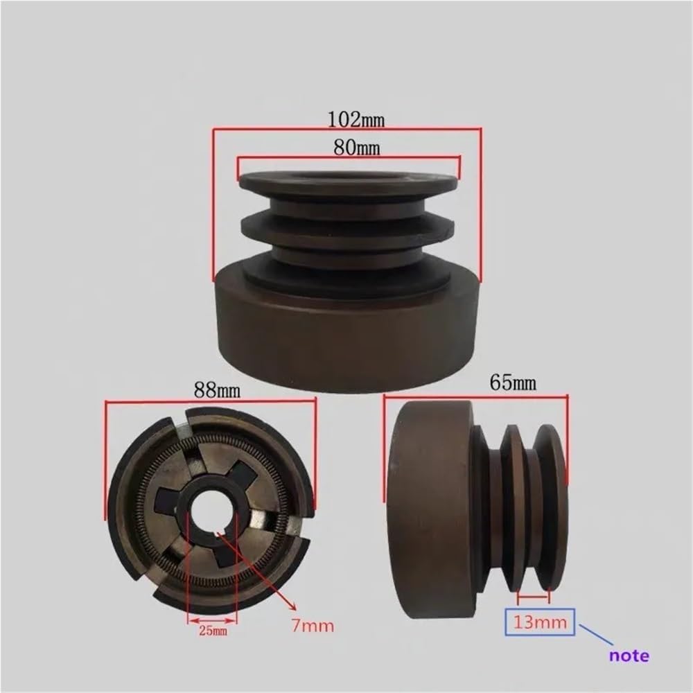 Double Groove Belt Clutch Fit For 188F/190F/GX390/GX420 Engine With 25mm Shaft Output Used(Belt width 13mm)