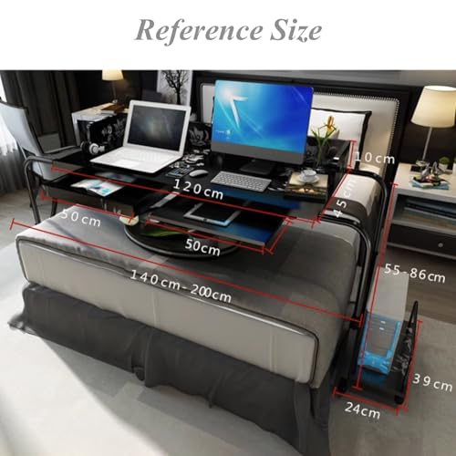Table de lit à roulettes pour ordinateur portable et bureau debout médical