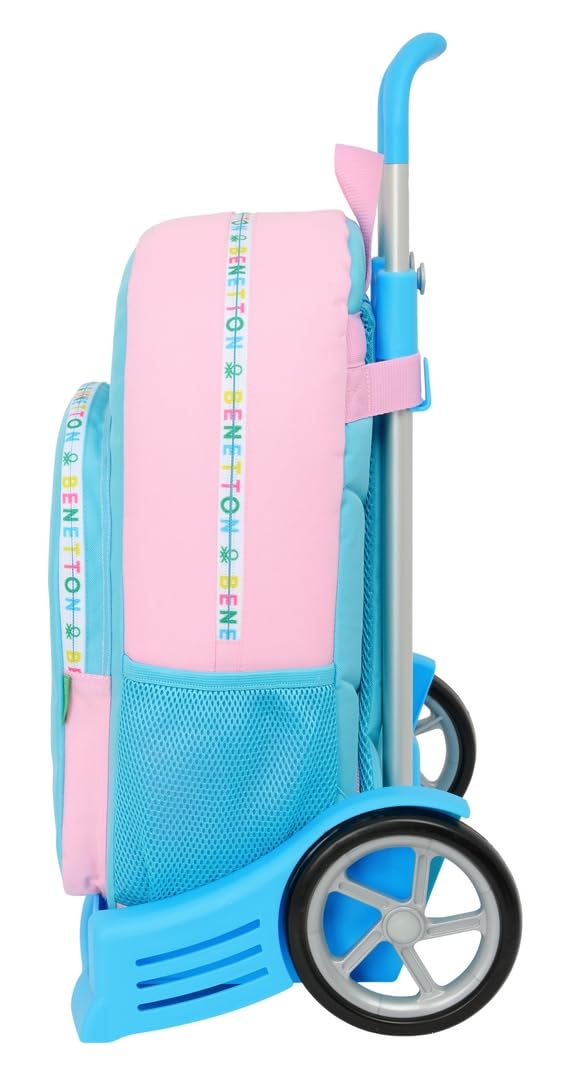 Safta BENETTON UNIQUE - Mochila Escolar, con Carro Evolution Incluido, Ideal para Niños de Diferentes Edades, Cómoda y Versátil, Calidad y Resistencia
