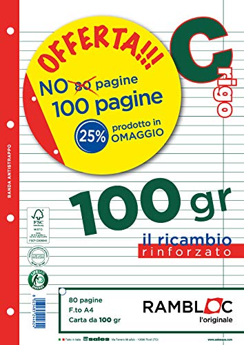 Recambio Rambloc FSC 100 gr. 21 x 29 cm, 200 unidades. Rayo C.