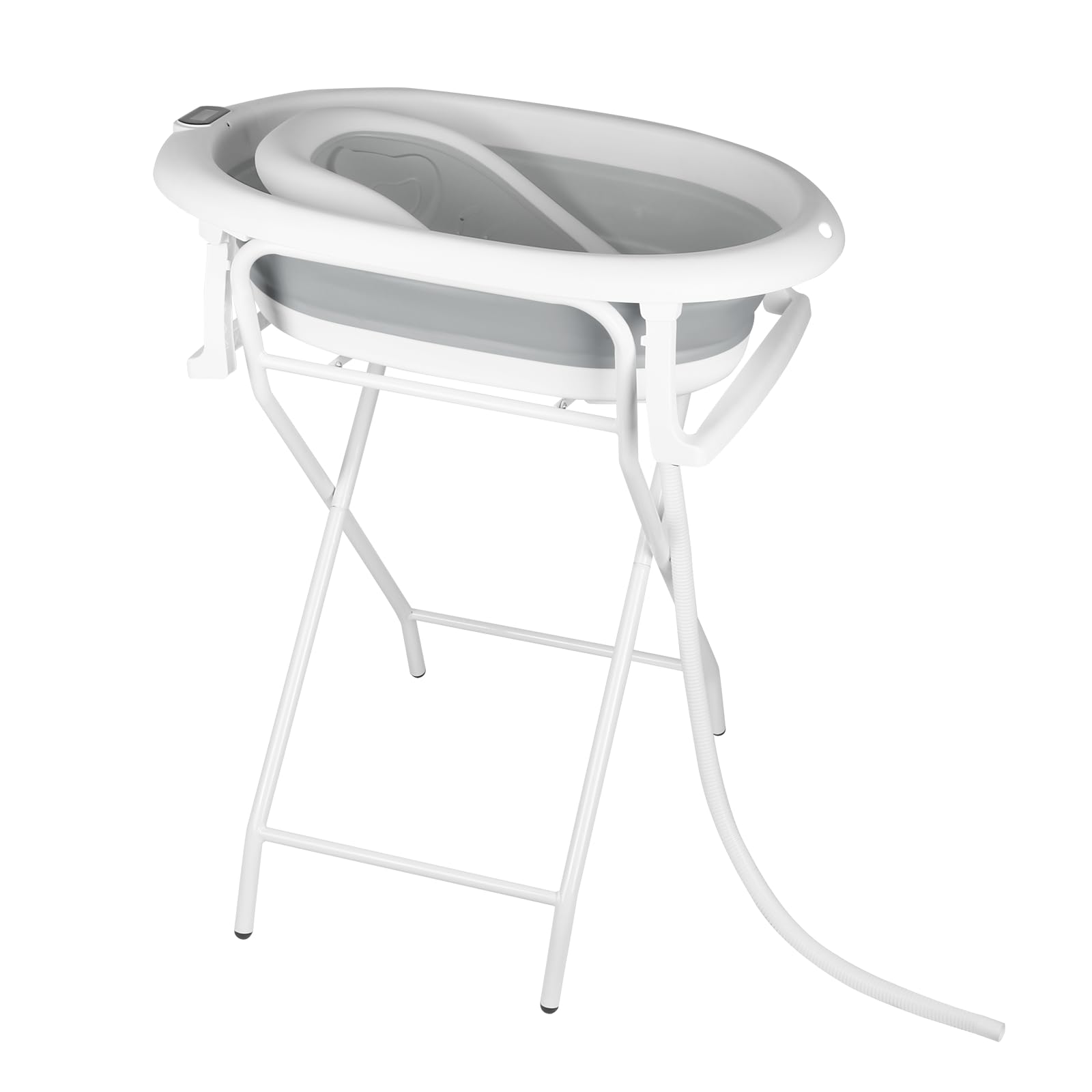 Baignoire Bébé Pliable avec Support sur Pied 85x47x85 cm Gris