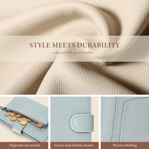 Genuine Leather Passport Holder with AirTag
