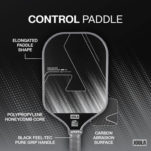 Image of JOOLA Ben Johns CAS 16mm Carbon Fiber Pickleball Paddle - CAS Surface Tech - Control & Power Paddle - USAP Approved - Aero Curve - Feel-Tec Pure Grip - NFC Chip