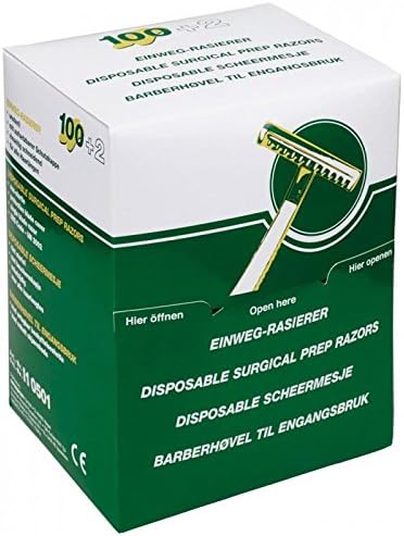 Disposable Surgical Prep Single Blade Razor, Pack of 100