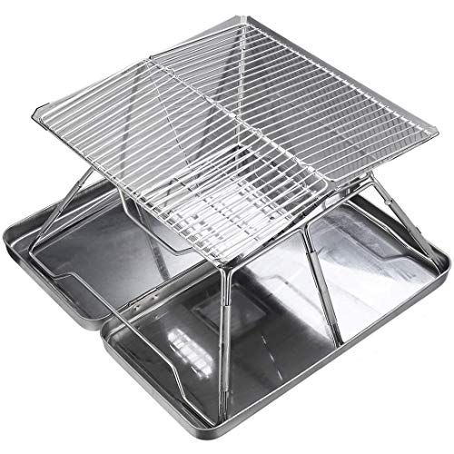 Holzkohlegrill-Grill, Edelstahl Klappgrill, Tragbarer Grill Camping Grill Tischgrill Grill, Für Das Kochen Im Freien Hinterhof Picknick Park