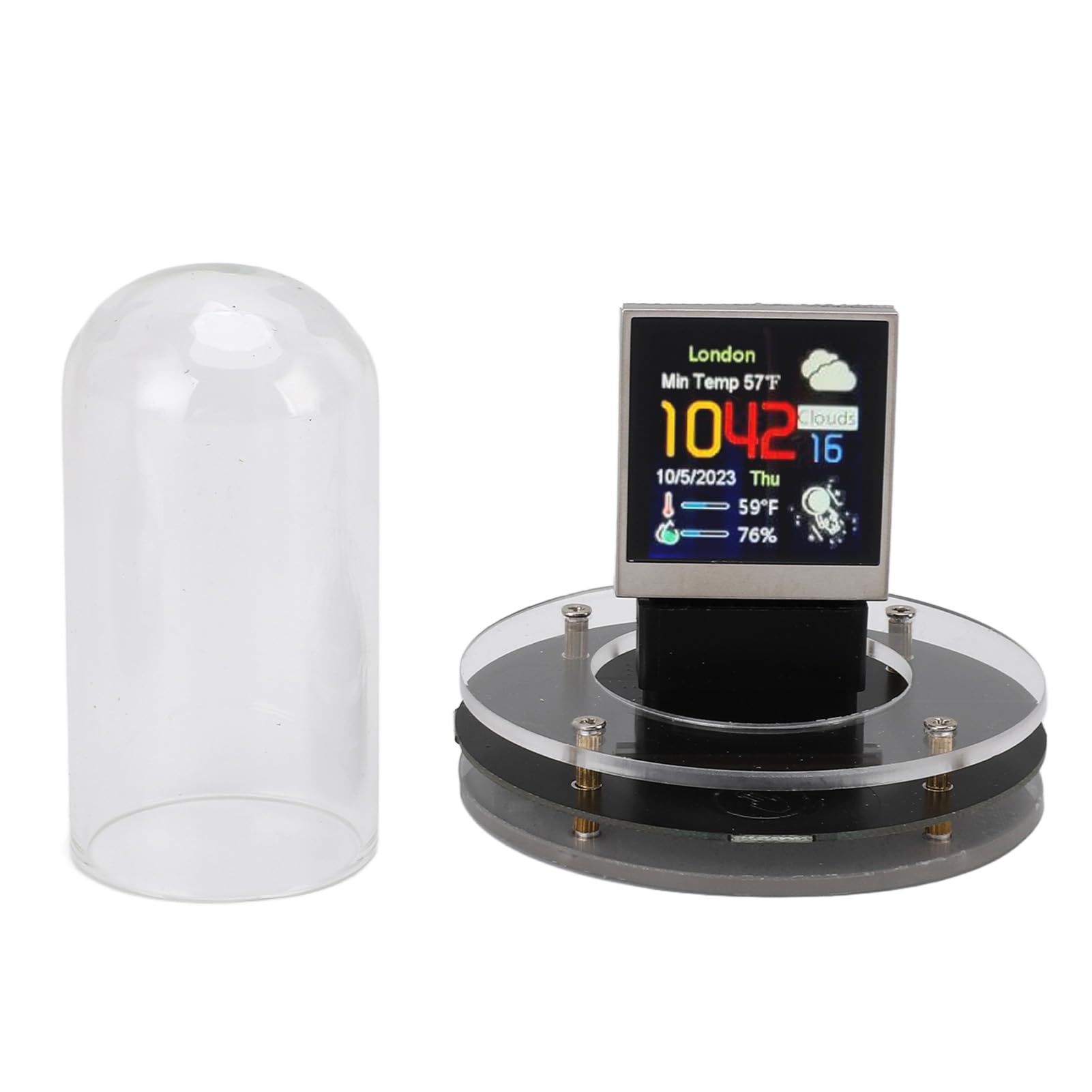 YUYTE Orologio a Tubo con Schermo da 1,54 Pollici, Display Luminoso con