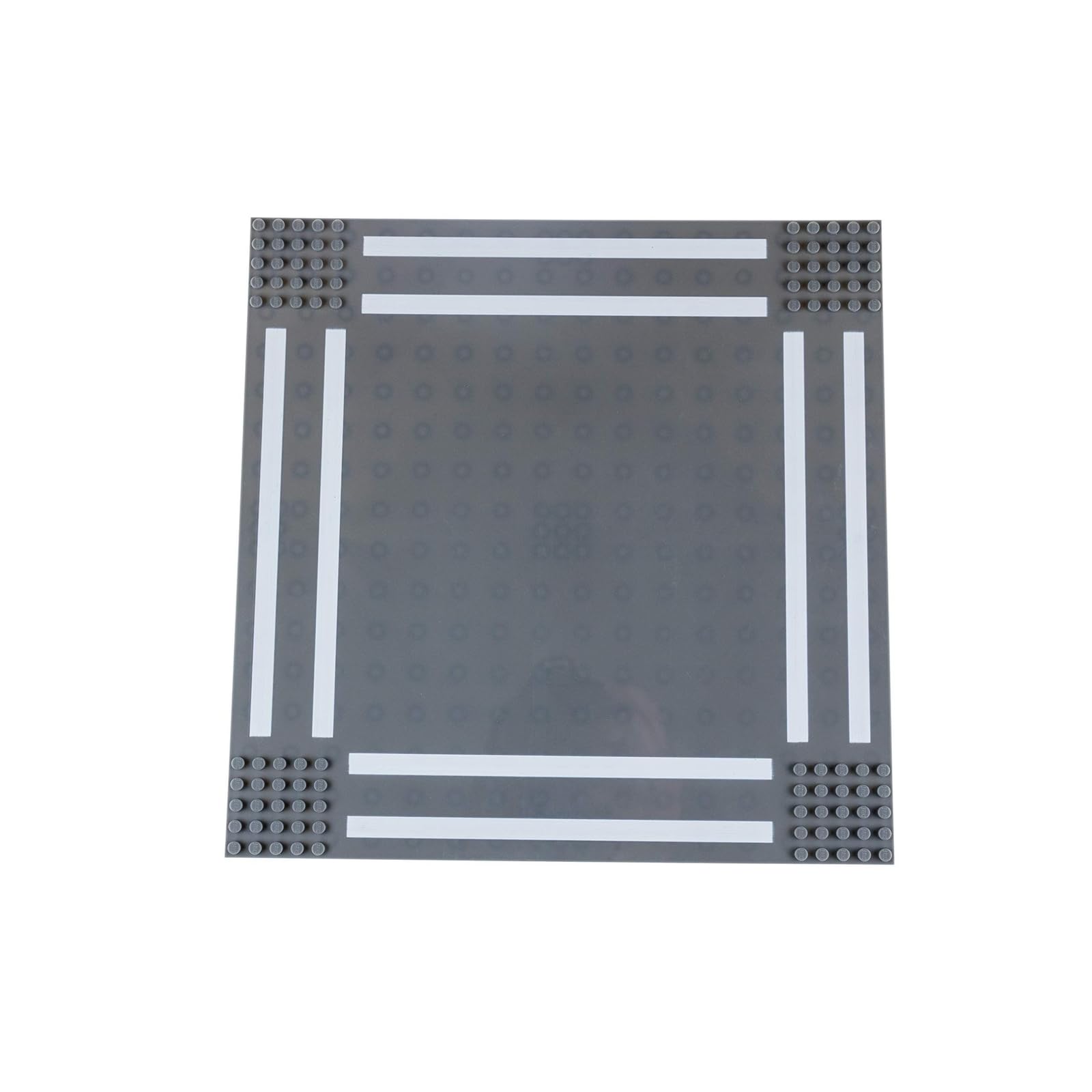 Strictly Briks Road Baseplates 25cm x 25cm Building Brick Base Plate 100% Compatible with All Major Brands Building Bases for City Roads, Towns and Garages and More One 4-Way Intersection