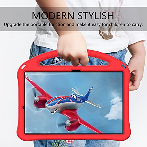 Dteck Fits Samsung Galaxy Tab S7 Fe 5G Case/Galaxy Tab S8 Plus/S7 Plus 12.4 Inch Case For Kids - Kids Friendly Lightweight Eva Shockproof Handle Stand Protective Case - Red #TOP2