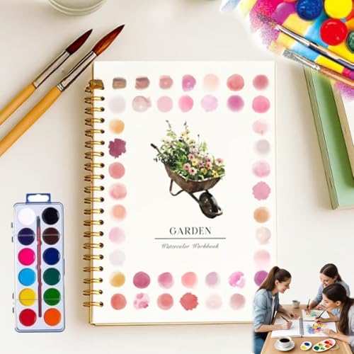 Garden Watercolor Workbook & Paint Set for Beginners