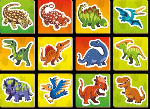 Jogo da Memória, Madeira, Dinossauros, 24 peças, Brincadeira de Criança