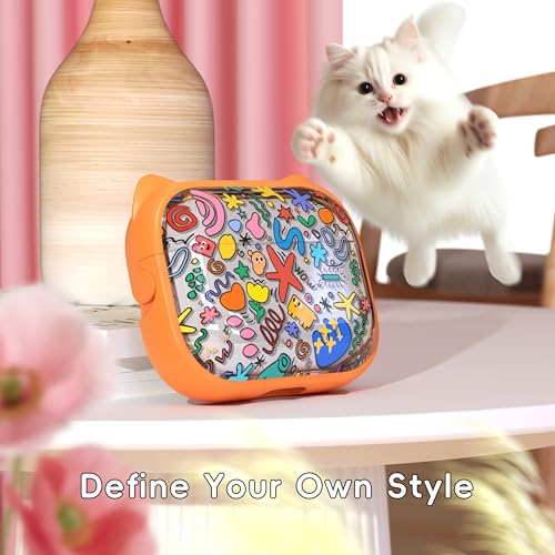 Image of for AirPods Pro 2 Case with Cleaning Kit, Cute Cat Ear Print Design & Cute Buckle for Girls, Phone Holder & Top Safe Lock Buckle Design for AirPods Pro 2nd /1st Gen case, Orange Seaworld