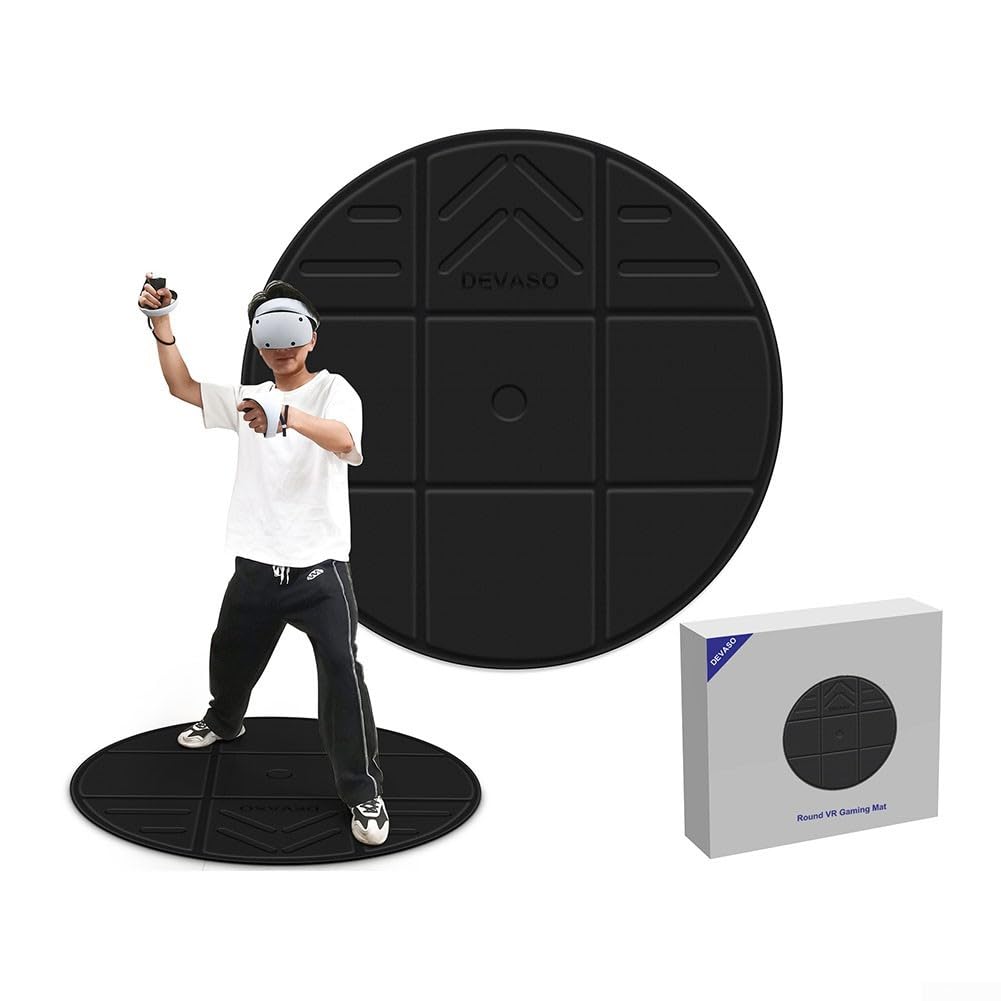 Le tapis VR antidérapant en polyuréthane améliore votre configuration de jeu avec la compatibilité Meta Quest3S (Noir)