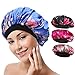 Produktbild 4 paket Weiche Satin Schlafmütze Wide Band Salon Bonnet Silk Nacht Schlaf Hut Haarausfall Kappe für Frauen, 4 Arten