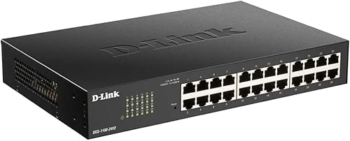 Miniatura 8 de D-Link Conmutador Ethernet, 24 puertos Gigabit Easy Smart Managed Network Internet Desktop o Rack Mount (DGS-1100-24V2), negro
