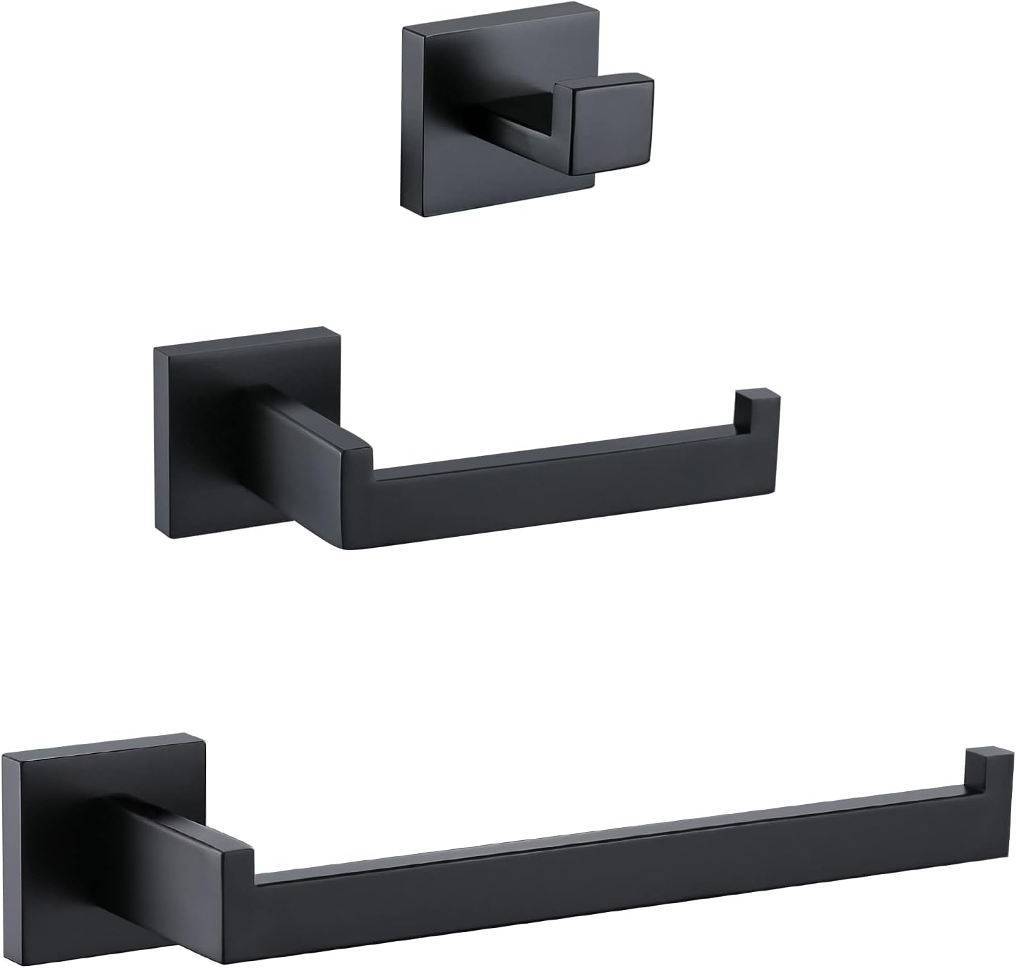 TURS Bathroom Towel Holder Sets Matte Black Towel Ring Toilet Paper Holder Wall Mounted Towel