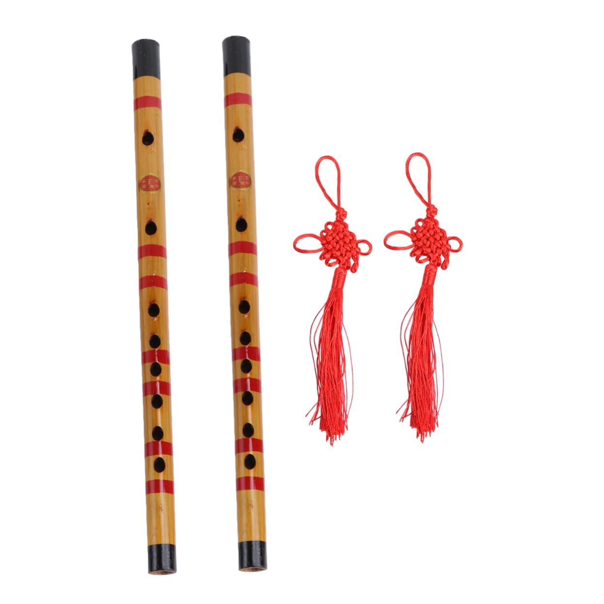 SHOWERORO 1Set Flute for Beginners Traditional Musical Instrument with Natural Color Chinese Knot and Flute Diaphragm present for Music Lovers