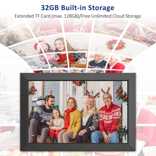 Image of 19-inch Dual-WiFi Digital Photo Frame - Digital Picture Frame, 32GB, Motion Sensor, Full Function, Sharing Photos and Videos via App or Email Instantly, Unlimited Cloud Storage, Wall Mountable