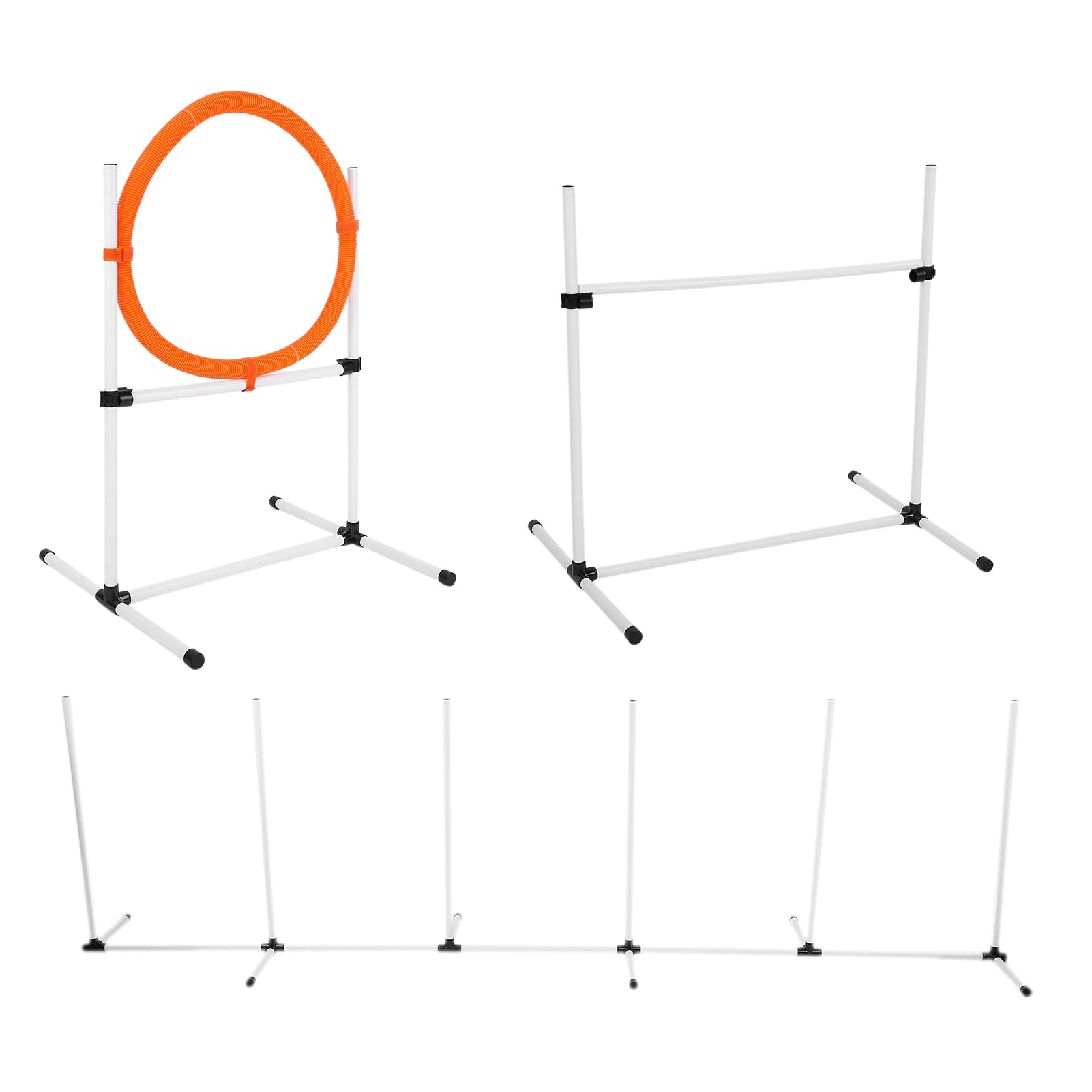 HEEPDD Equipo de Entrenamiento de Agilidad para Mascotas Ajustable para Perros - Mejore la Agilidad y el Ejercicio de Sus Perros - Ligero y Duradero - para Césped o Terreno Plano