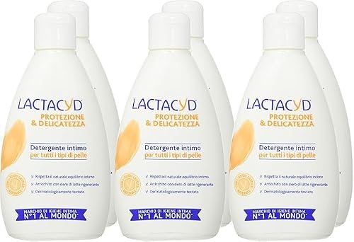 Lactacyd Ochrona i delikatność dla wszystkich rodzajów skóry, testowany dermatologicznie – 6 x 300 ml
