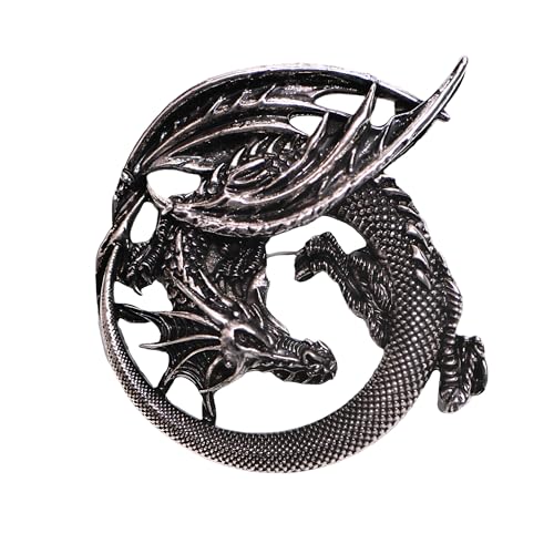 Image of 2PCS Retro Viking Brooch For Women Dragon Brooch Talisman Jewelry, Gift For Men