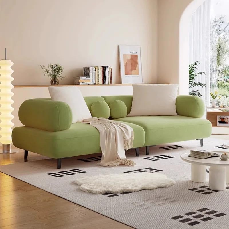 Image of LEGACY OF COMFORT Style Creative 3-Seater Sofa - Modern Elegance for Your Living Room (Light Green)
