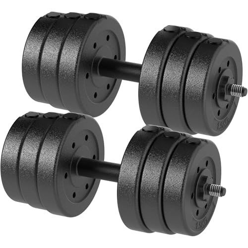 ZENO Dumbbells Set | Adjustable Dumbbells | Weights Dumbbell Set for Home & Gym Workouts | Dumbbell Sets with Anti Slip Handles & Adjustable Weights | Sold As Pair