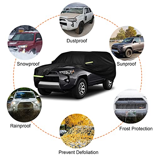 Image of SPORTULI Waterproof Car Covers Replace for 2020-2025 Corvette C8, 6 Layers All Weather Fitted Covers for Vehicles (Black, 4Runner) | All Weather Car Cover with Cotton Liner, Zipper Door, Windproof Bands for Snow Rain Dust Protection
