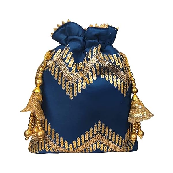 FRINGES Embellished Beaded Tassel Potli Bag For Weddings - Image 3