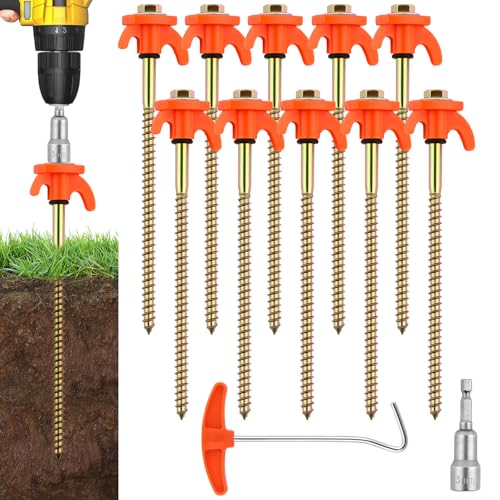 flintronic Zeltheringe, 10PCS Drehbare Zeltheringe mit Gewinde,...