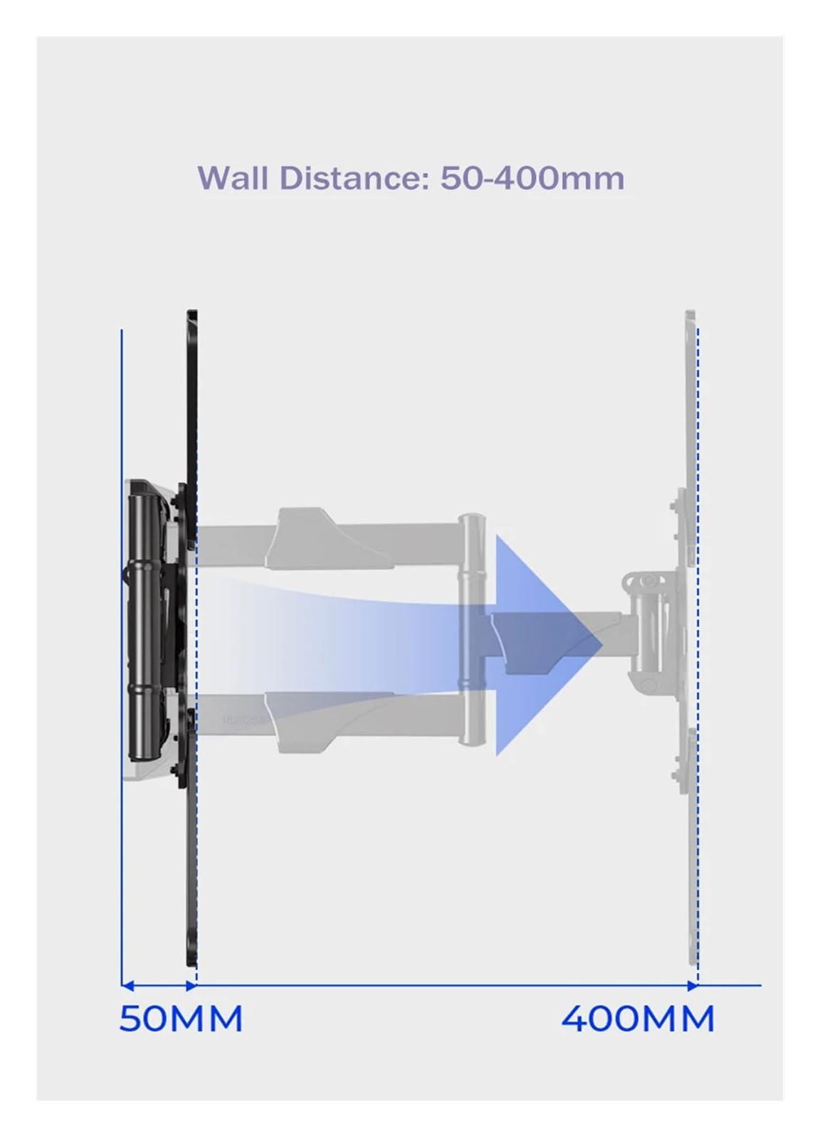 Support Mural TV Full Motion 32-55 Pouces, Compatible for NB, P4, Support Mural TV