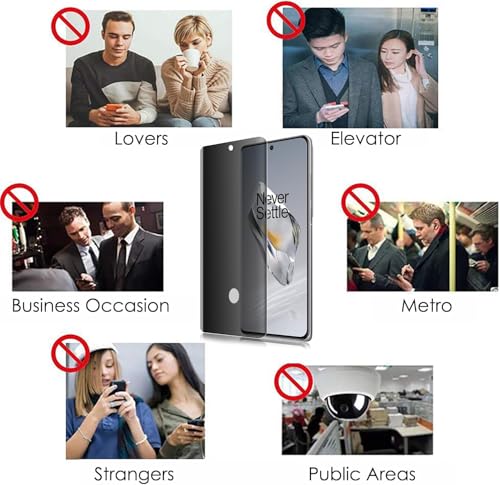 Image of SHILD Privacy Tempered Glass Screen Protector Compatible with OnePlus 11R (6.74 Inch) | Curved UV Anti-Spy Screen Guard | 9H Hardness | HD Clear | Fingerprint Sensor Support | Full Coverage | Easy Installation | Pack of 1