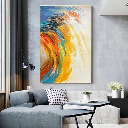 Grande toile abstraite de pétales colorés pour design mural - 4