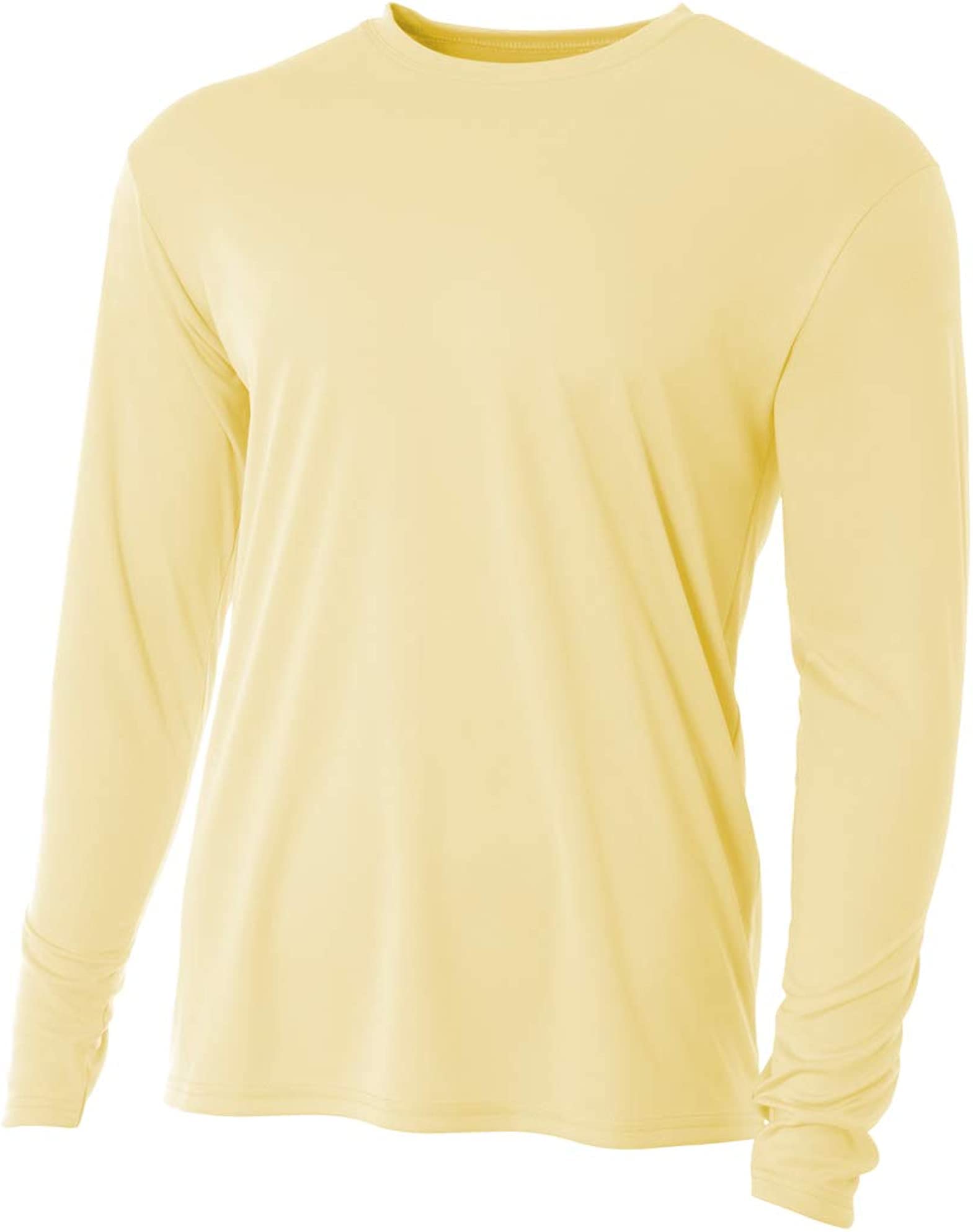A4 Cooling Performance Long Sleeve T-Shirt (N3165) Light Yellow, XL