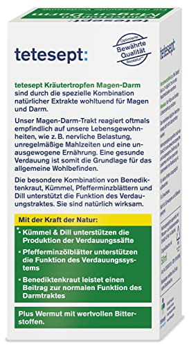 Tetesept Kräutertropfen Magen-Darm für die gesunde Verdauung, 50 ml Lösung